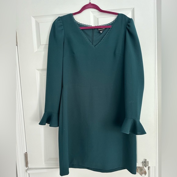 Club Monaco Mariney Mini Dress In Hunter Green Sz 10 - Picture 3 of 10